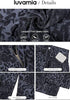 Gray Leopard Women's Trendy Leopard Barrel Jeans — High Waisted Baggy Wide Leg Stretchy Denim Pants with Front Seam & Ankle Length