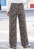 GRAPENT Women's High Waist Wide Leg Leopard Jeans | Stretchy Denim, Baggy Loose Fit, 29.5