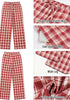 GRAPENT Women's High Waisted Wide Leg Plaid Pants | Tartan Pattern, Elastic Waist Drawstring, Pockets, Relaxed Fit, Casual Daily Fall Outfits