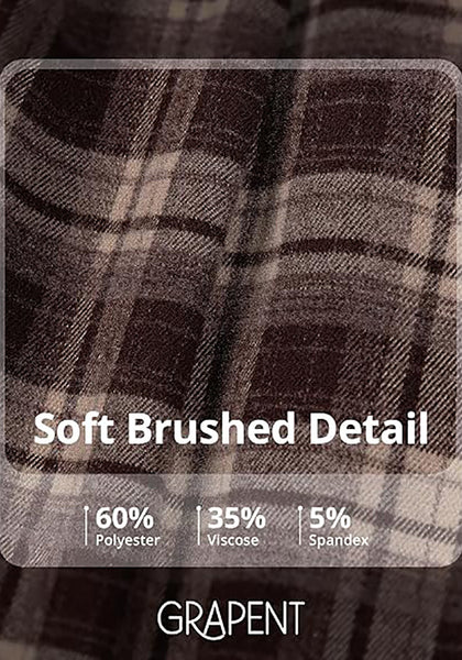 GRAPENT Women's High Waisted Plaid Barrel Pants | Tapered Wide Leg, Elastic Drawstring Waist, Front Pockets, Work Office Casual Fall Outfits