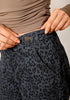 GRAPENT Women's High Rise Leopard Barrel Jeans | Leopard Print Denim, Adjustable Cinched Waist, Frayed Hem, 28