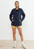 LookbookStore Women's Navy Blue Waterproof Lightweight Rain Jacket, Adjustable Hood Windbreaker Rain Coat for Hiking & Travel