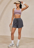 LookbookStore Women's Dark Gray High Waisted Elastic Waist Sweat Shorts Loose Fit Comfy Casual Summer Athleisure Shorts