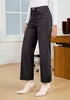 Washed Black Women's Fashionable High Waisted Wide Leg Jeans Casual Jeans Versatile for Commuting