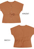 Amber Brown Women's Short Sleeve Office Blouse Button-Down Shirts