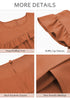 Rust Orange Sleeveless Blouses for Women Dressy Casual Ruffles Cap Sleeves Flowy Tank Tops Work Office