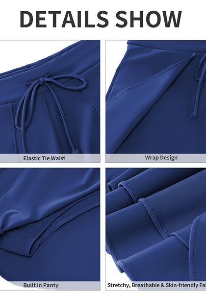 Sodalite Blue Women's Swim Pants Drawstring Tulip Beach Bottoms Swimwear