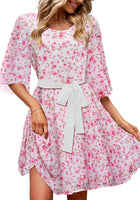 Fandango Pink Floral Floral Babydoll Dress for Women Chiffon Cute Flow –  Lookbook Store