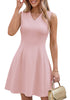 LookbookStore Women's Blush Rose Elegant Classy Summer Dresses 2026 Spring A Line Business Casual Work Graduation Cocktail Short Dress