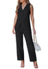 LookbookStore Black Two Piece Sets for Women Vest Pantsuits Set Structured Fit Functional Pockets Elegant Office Casual Outfits