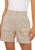 LookbookStore Cargo Shorts for Women High Waisted Cotton Elastic Waist Shorts with Pockets