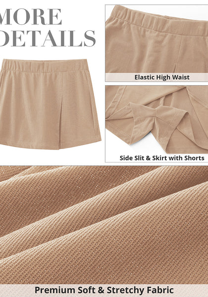 Tan Women's Skirts Glitter High Waisted Mini Stretchy Sparkly