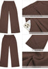 Chocolate Brown Women's High Waisted Wide Leg Business Work Pants