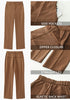 Pecan Brown Women's Business Casual High Waisted Straight Leg Stretchy Elastic Waist Trousers