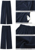 Petite Navy Blue High Waisted Wide Leg Pants for Women Business Casual Flowy Trouser