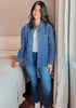 Brilliant Blue Women's Button Down Denim Lightweight Long Sleeve Pocket Jacket