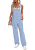 LookbookStore Modern Blue Women's Overall Straight Leg Jumpsuits Stretch Loose Fit Baggy Bib