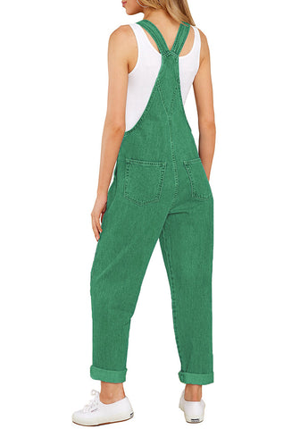 Evergreen Women's Casual Stretch Denim Bib Overalls Pants Pocketed Jeans Jumpsuits