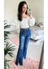 Classic Blue Women's Brief High Waisted Flex Breathable Straight Leg Denim Pant