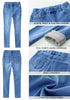 Medium Blue Women's High Waisted Fleece Lined Thermal Skinny Denim Pants