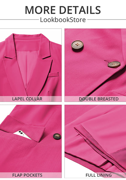 Magenta Blazer Jackets for Women Business Casual Outfits Work Office Blazers Lightweight Dressy Suits with Pocket