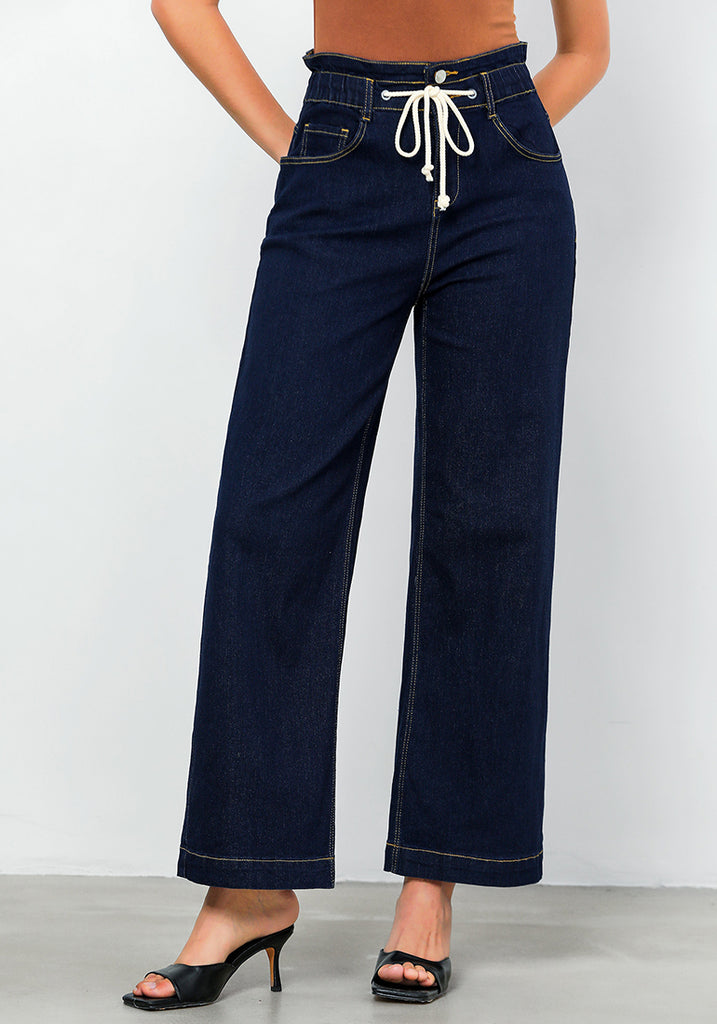 Rinse Blue Women's High Waisted Straight Leg Wide Leg Y2K Jeans Pants ...
