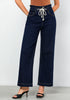 Rinse Blue Women's High Waisted Straight Leg Wide Leg Y2K Jeans Pants