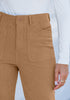 Tan Women's High Quality Corduroy Pants High Waist Winter Flared Pants Carry Pockets