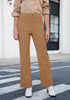 Tan Women's Wide Leg Corduroy Pants Fashion High Waisted Pants with Pockets