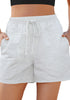 Knit For Women's Athletic Loose Elastic Waistband Drawstring Lounge Light Heather Gray Shorts