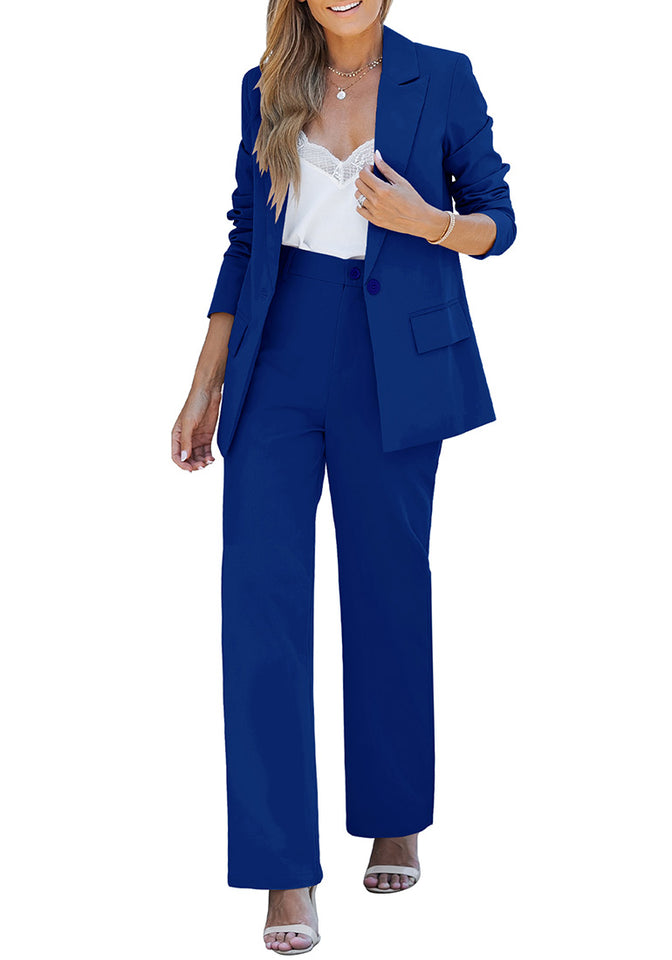 Outfit Royal Blue Slacks Womens Royal Blue Women's Business Casual Piece Blazer Jacket Straight Outfit Royal Blue Slacks Womens Royal Blue Women's Business Casual Piece Blazer Jacket Straight