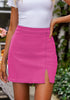 Azalea Pink Women's Brief Pencil High Waist Bodycon Denim Mini Slit Skirts