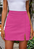 Azalea Pink Women's Brief Pencil High Waist Bodycon Denim Mini Slit Skirts