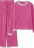 Magenta  Women's 2 Piece Long Lounge Sets Mega Stretch Wide Winter Top and Pants Full Acrylic