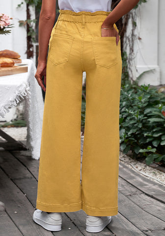 Mineral Yellow Women's High Waisted Straight Leg Wide Leg Y2K Jeans Pants