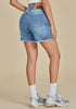 Lakeside Blue for Women's High Waist Denim Pull On Shorts Relaxed Fit Straight Mega Stretch