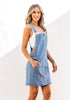 Medium Blue Side Pockets Overall Denim Pinafore Dress
