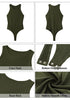 Cypress Green Women's Sleeveless Crew Neck Bodysuit Tank Top Jumpsuits