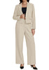 Light Beige Women Business Casual Outfit Button Front Long Sleeve