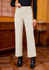 Turtledove Fashionable High Waisted Wide Leg Trousers for Women Elastic Waist Loose Fit Corduroy Pants