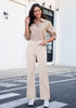 Turtledove Women's Wide Leg Corduroy Pants Fashion High Waisted Pants with Pockets
