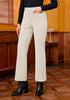 Turtledove Fashionable High Waisted Wide Leg Trousers for Women Elastic Waist Loose Fit Corduroy Pants