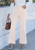 Turtledove  Women's High Quality Corduroy Pants High Waist Winter Flared Pants Carry Pockets