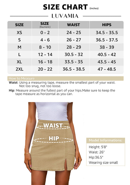 Light Khaki Women's Brief Pencil High Waist Bodycon Denim Mini Slit Skirts