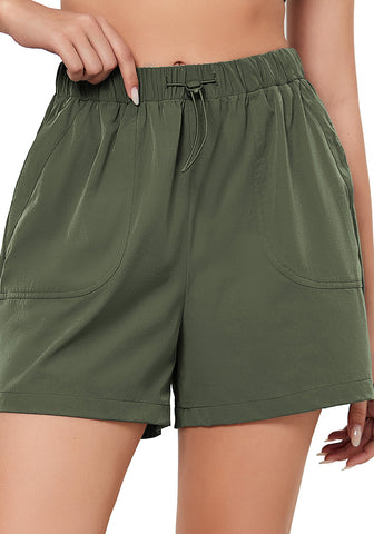 Army Green for Women's Comfy Drawstring Dri-Fit Elastic Waist Shorts Lounge Sports Wear