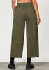 Olive Women Pant Full Length Elastic Waist Lounge barral side pocket