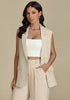 Light Beige  for Fashion Lapel Sleeveless Casual Women's Vest