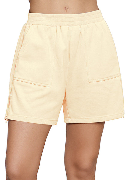 Sweet Corn Women's Shorts High Waist Elastic Waistband Regular Fit Comfort Shorts