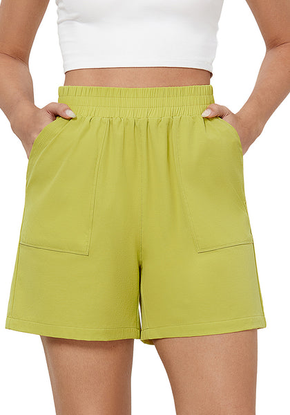 Wild Lime Women's High Waist Lounge Shorts with Pockets Regular Fit Casual Shorts