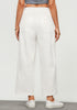 Cream White Women Pant Full Length Elastic Waist Lounge barral side pocket